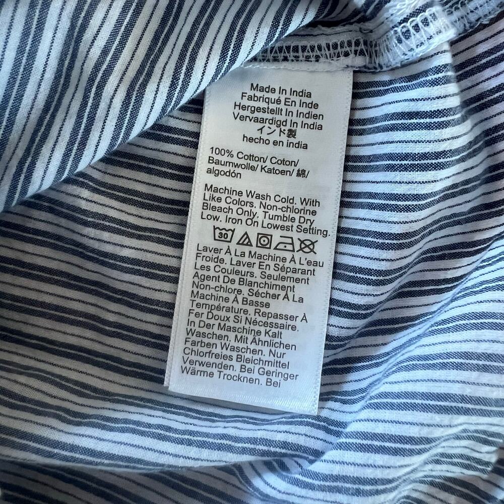 J.Crew Striped Ruffle Flutter Sleeve Cotton Blouse | Women's Medium - Picture 5 of 5